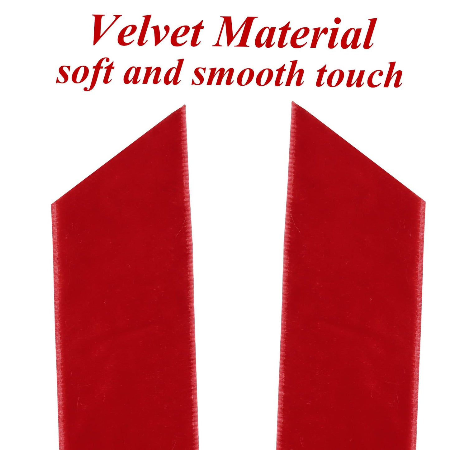 12Pcs Red Velvet Ribbon Bows Christmas Tree Decorations,5in x 10in Xmas Ornaments for Tree Home Party Front Door Wreath Holiday Decor