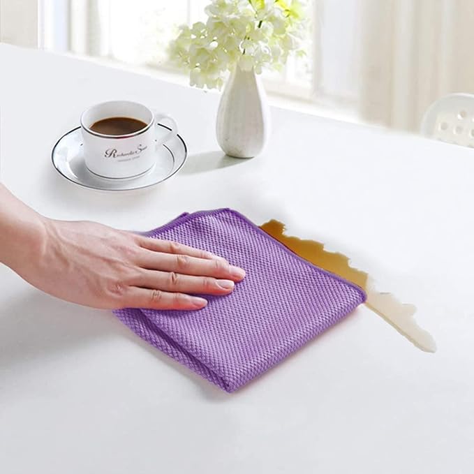 SINLAND Microfiber Glass Cleaning Cloth, Lint Free Cleaning Cloths