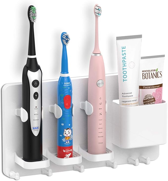 simpletome Adhesive Electric Toothbrush Holder Wall Mounted Razor Hanger