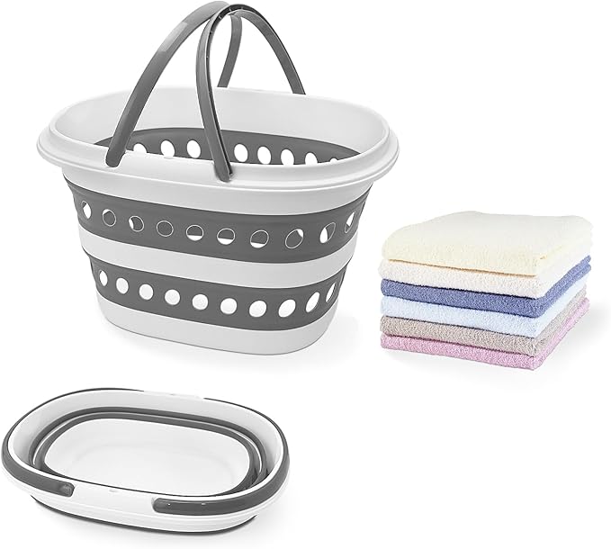 Compact Collapsible Laundry Basket, Small Size Pop-Up Hamper Perfect