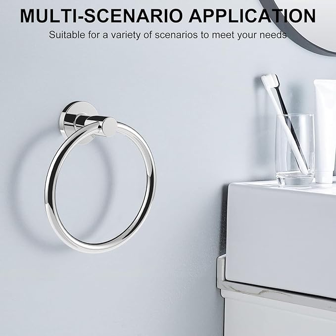 SetSail Towel Holder for Bathroom Wall 2 Packs Towel Ring Stainless Steel Heavy