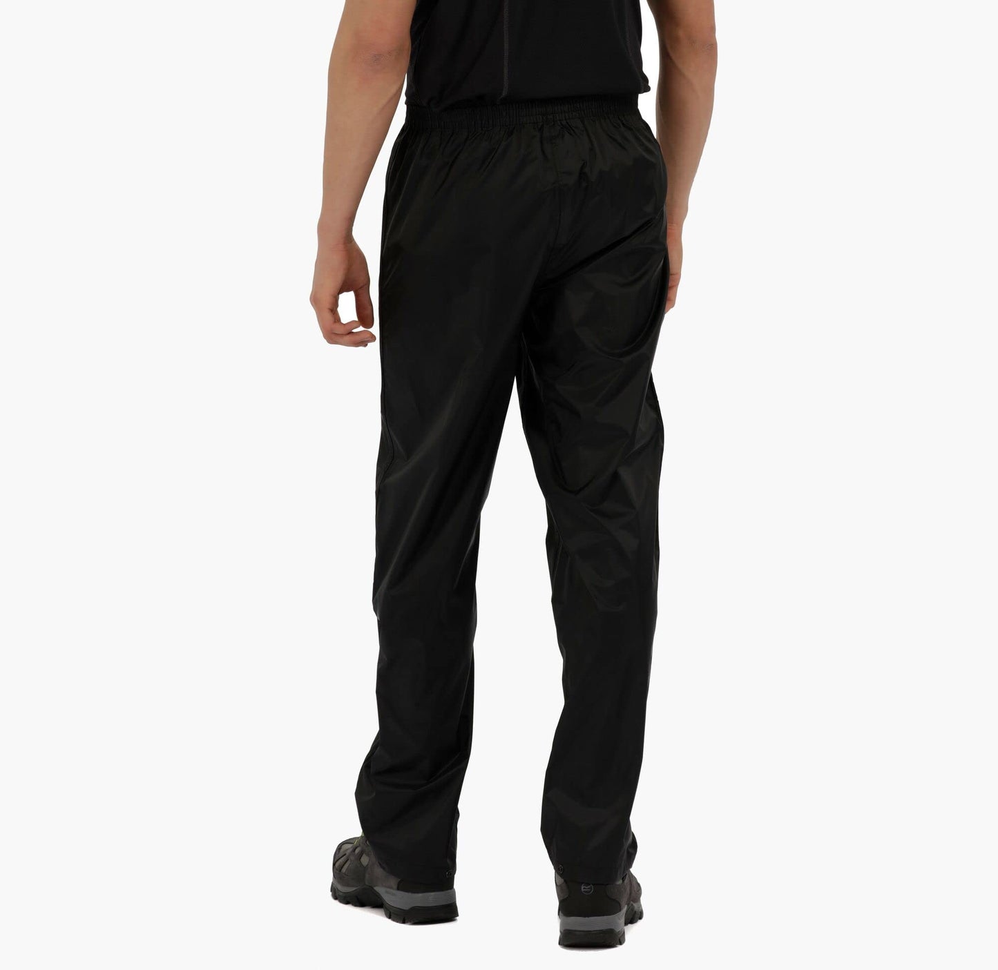 Regatta Men's Pack-it Waterproof Outdoor Overtrousers & Pack-Away Bag Hiking Lightweight Breathable Black