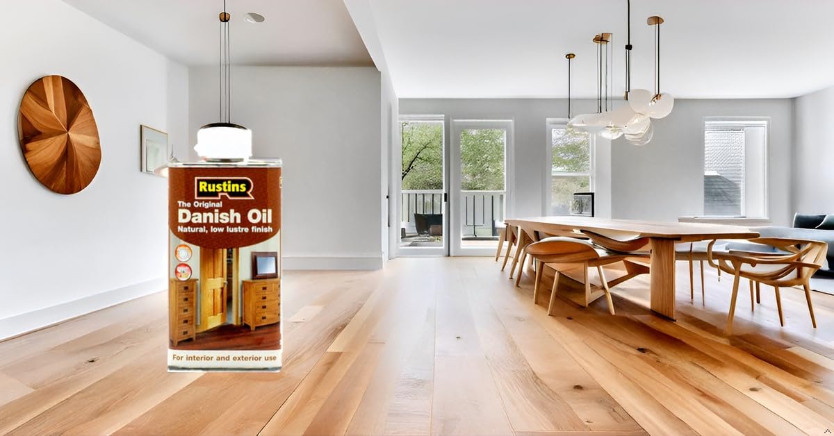 Rustins Danish Oil 250ml - Rich, Natural Glow - Enhances Wood Grain Beautifully, Professional-Grade Finish, Easy DIY Application
