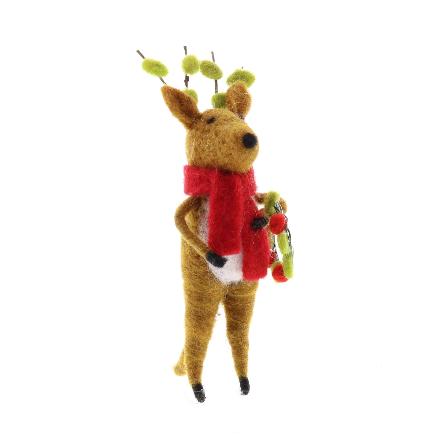 HomArt Felt Reindeer Ornament, Set of 3