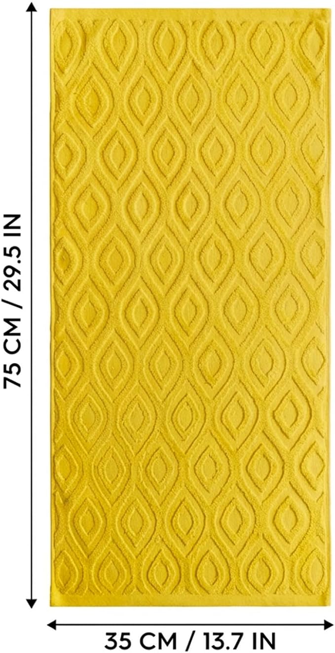 Artoid Mode 1 Pc Yellow 3D Diamond Grid Jacquard Hand Towels