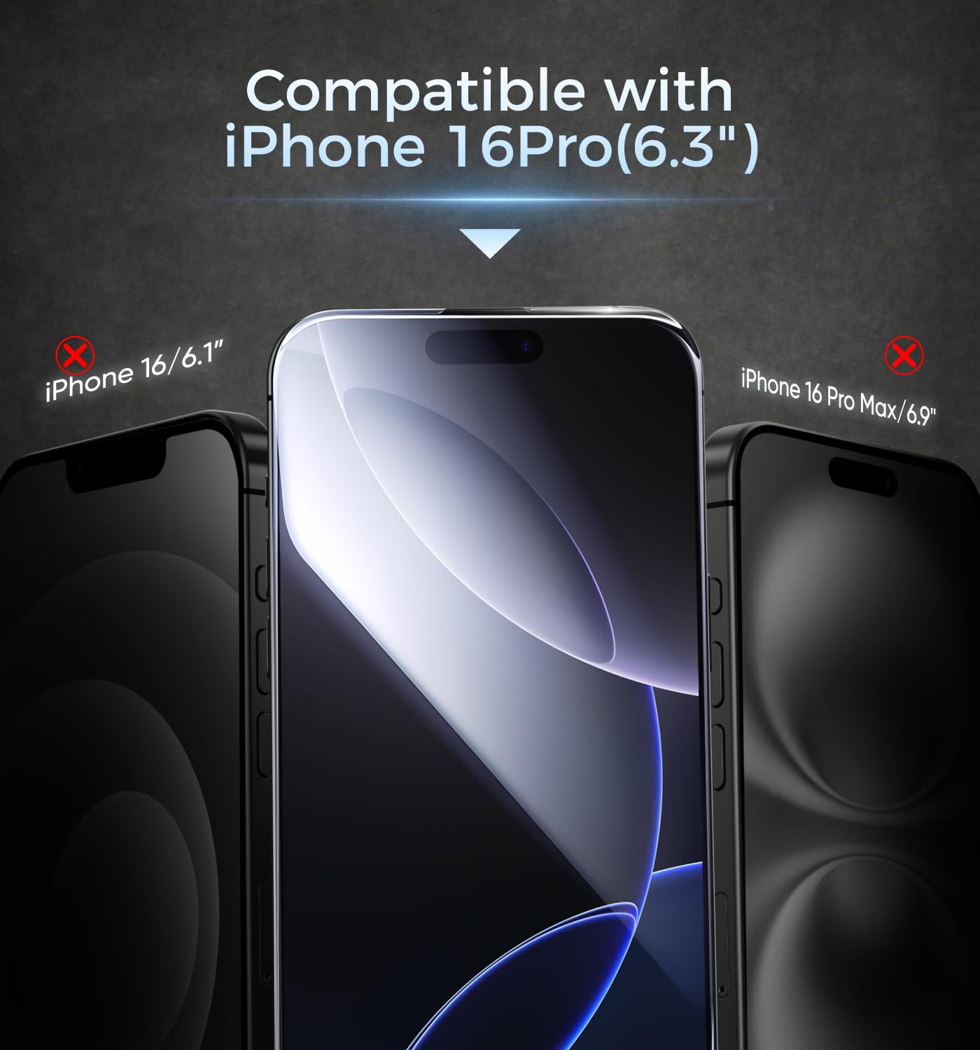 MAGIC JOHN 3rd Gen Upgraded for iPhone 16ProMax Privacy Screen Protector 6.9 Inch,25°Anti-Spy Screen,Shockproof Tempered Glass,Auto Dust-Removal,Bubble Free,Easy Installation,2 Pack