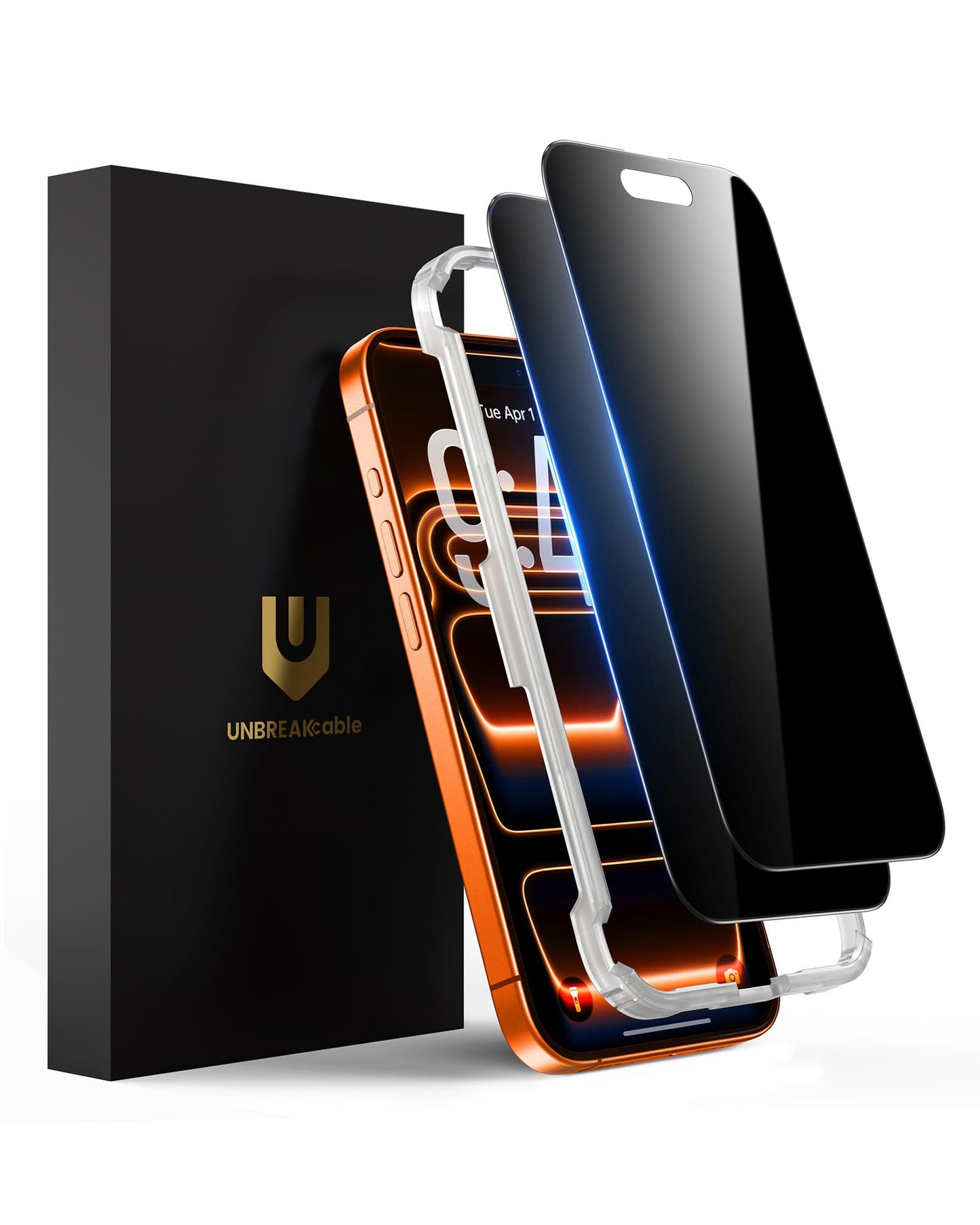 UNBREAKcable Privacy Screen Protector for iPhone 14/ iPhone 13/13 Pro, Tempered Glass [True 28°Anti Spy] [9H Hardness] [Case Friendly] Private Protector for iPhone 6.1" - 2 Pack