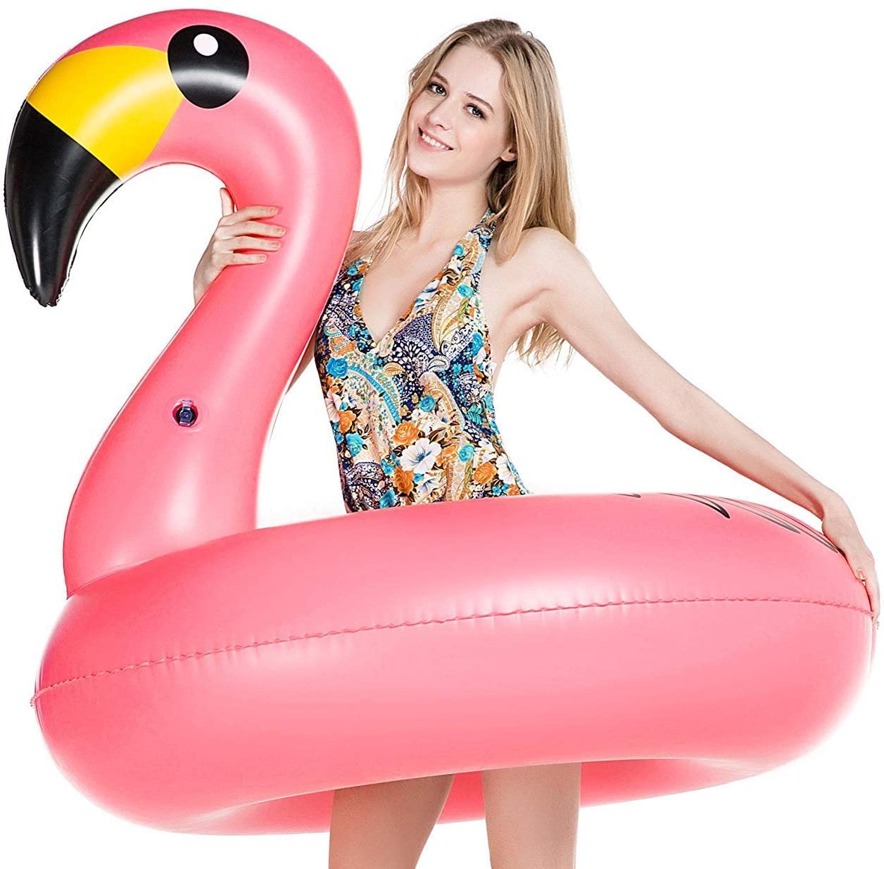 Jasonwell Giant Inflatable Flamingo Pool Floats Party Float Tube with Fast Valves Summer Beach Swimming Pool Lounge Raft Decorations Toys for Adults & Kids