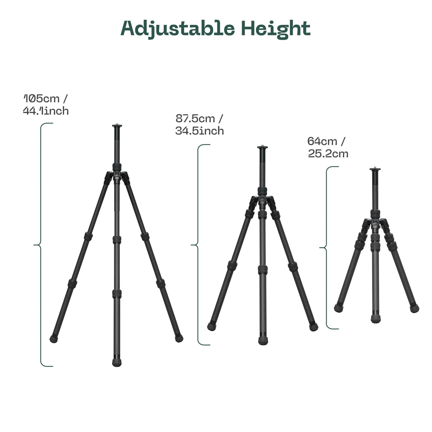 FANAUE Binocular Tripod, 42" Carbon Fiber Tripod Stand with Reversible Center Column, 1/4 and 3/8 Thread for Telescope, Spotting Scopes, DSLR Camera