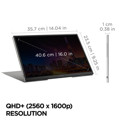 ViewSonic VG1655 15.6 Inch 1080p Portable Monitor with 2 Way Powered 60W USB C, IPS, Eye Care, Dual Speakers, Built-in Stand with Magnetic Cover