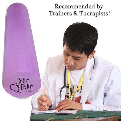 Small Size Low-Medium Density EVA 4 Inch Foam Roller for Back &Leg Pain; Sore Muscle Recovery; Trigger Point Massage Roller Ø3.75x18inch Physical Therapy; Helps as Spine Cracker Stretcher