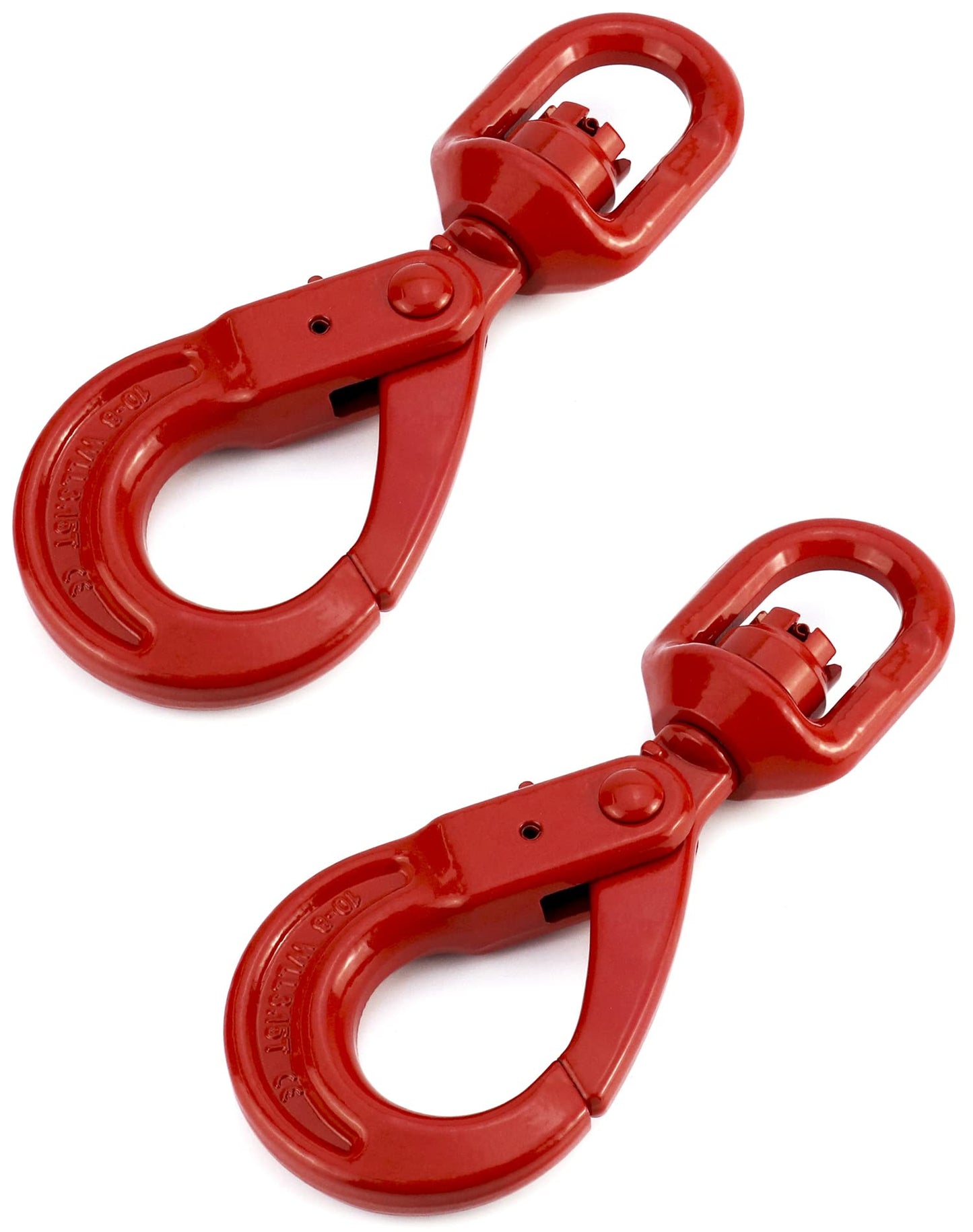 QWORK Grade 80 Forged Swivel Self-Locking Hook, 7100Lb – Heavy Load Chain Connector for Hoisting, Rigging & Lifting