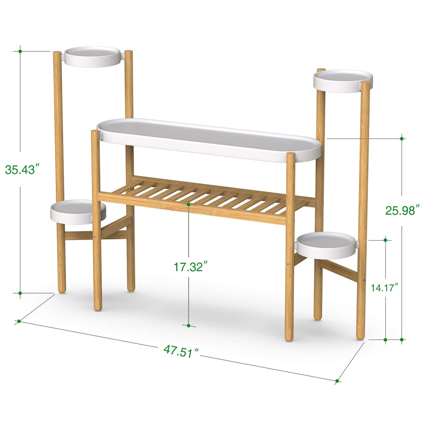 Wisuce Bamboo Plant Stands Indoor, 3 Tier Tall Corner Plant Stand Holder & Plant Display Rack for Garden Outdoor (3-2 Tier)