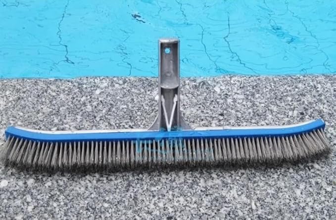Aquatix Pro Pool Brush Head, Stainless Steel Bristles, Reinforced Aluminum Back