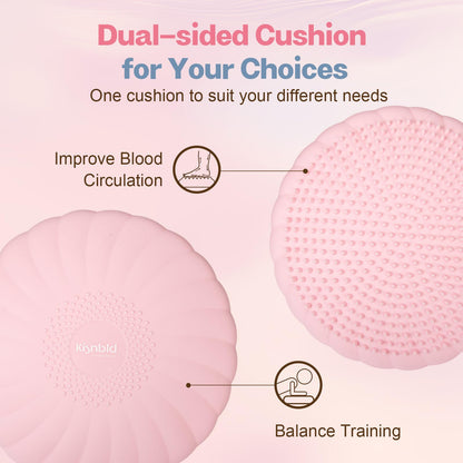 kisnbld Wobble Cushion, Extra Thick Wiggle Seat for Sensory Kids, Non-slip Balance Disc with Inflation Pump for Adults Core Strength, Posture Improvement & Physical Therapy (13.5in/34cm)