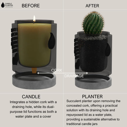 Candle Planter Triple Purpose Romantic, Aromatherapy Candles - Natural Soy Wax, Long-Lasting 50-Hour Burn, Apple Scents - Gifts for Him, Her,Cool, Couple, Husband and Wife Birthday Gift Ideas