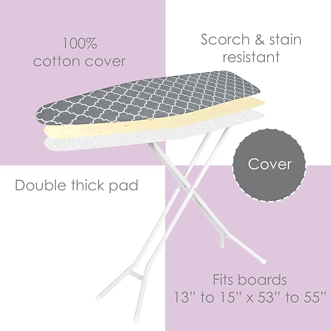 Ironing Board Cover and Pad, 100% Cotton