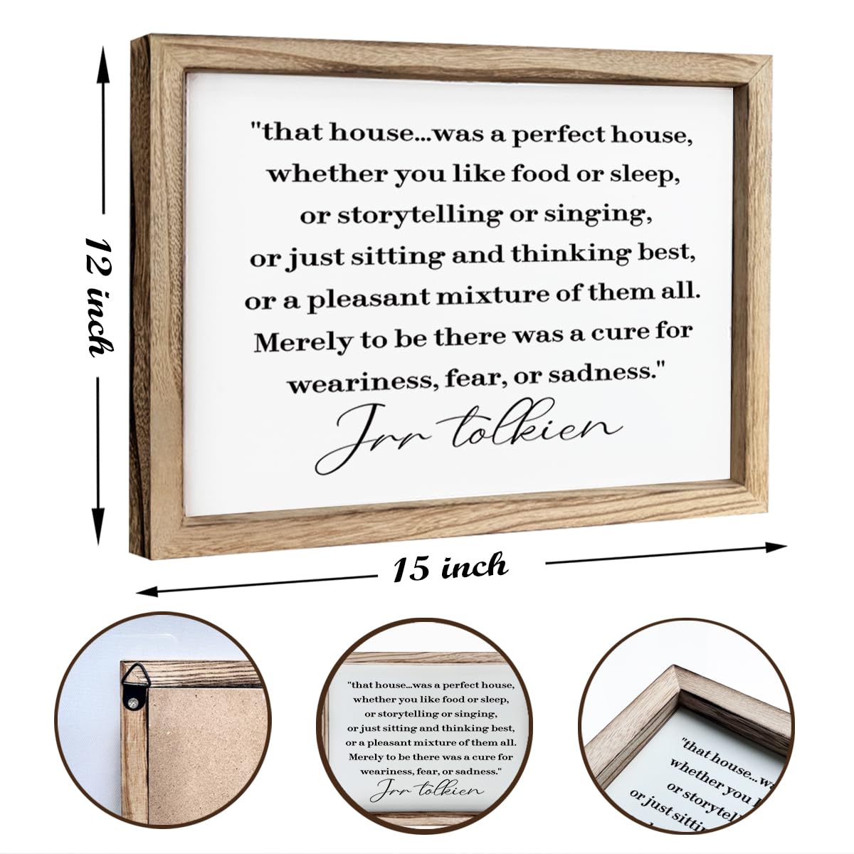 That House Was a Perfect House Wood Sign, Tolkien wood sign, Tolkien Quote Farmhouse Décor, Poetry Gift, Office Decor, Christian Wall Decor, Framed MDF Hanging Signs, Cheer Up Gift