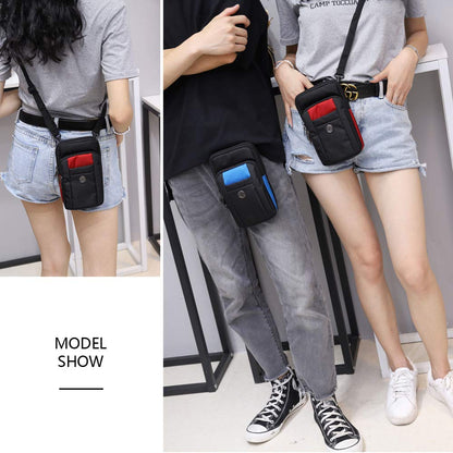 Senient Wolf Waterproof Nylon Multifunctional Phone Bag Small One Shoulder Crossbody Bag Waist Bag Wallet Travel Passport Bag