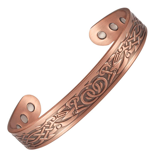 EnerCoppeX Copper Magnetic Bracelet for Women - Detox Jewelry with 3500 Gauss Magnet, Adjustable Cuff Bangle (K)