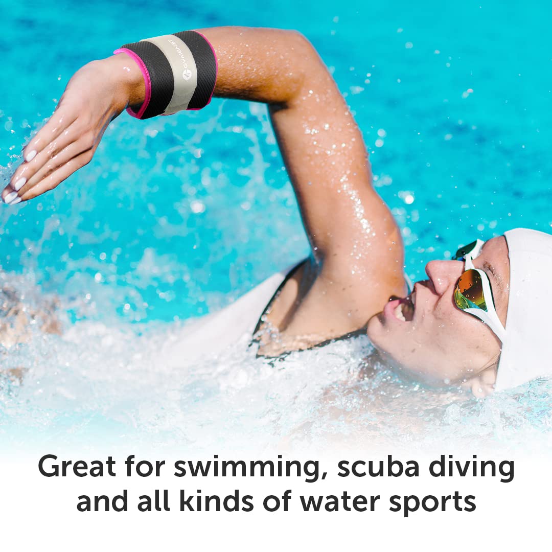 Gymenist Water Proof Ankle And Wrist Weights With Adjustable Strap Great For Swimming And All Water Sports Activities (1 - LB)