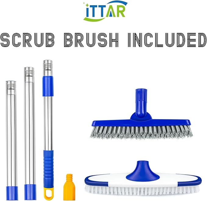 ITTAR Grout & Scrub Brush Combo, Floor Scrubber