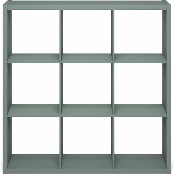 Furinno Cubicle Book Shelf, 9-Cube Bookshelf, Extra Thick Frame Reversible
