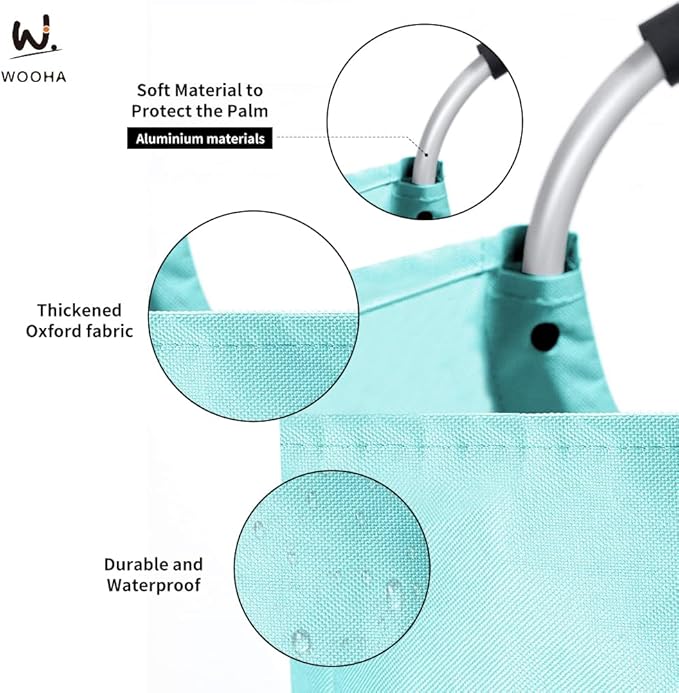 WOOHA 125L Large laundry basket, Collapsible laundry hamper, Tall Clothes