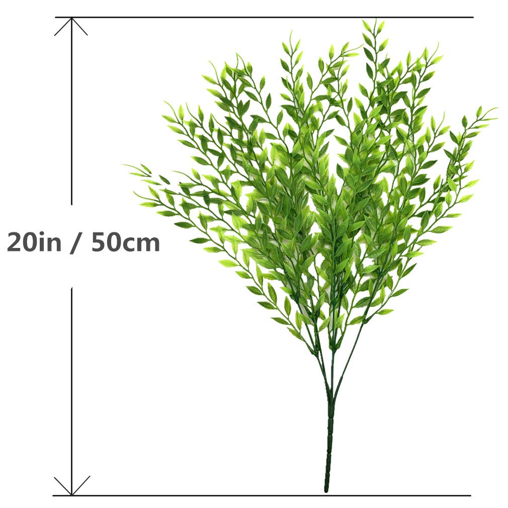 PASYOU Artificial Willow, Plastic Plants Greenery Leaves Fake Hanging Vine Faux Ivy for Home Indoor Outdoor Garden Door Wall DIY Basket Planter Filler Wedding Party Decoration UV Resistant - 4 Pack