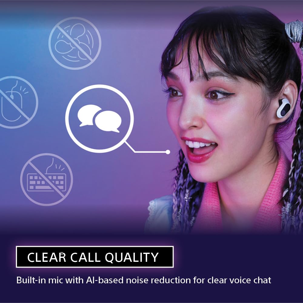 Sony INZONE Buds Wireless Gaming Earbuds, Perfect for PlayStation® 5, for PC/PS5/Switch/Mobile, 48Hr Battery with Case, Noise Canceling, 360 Spatial Sound, 2.4GHz USB-C Dongle, WF-G700N White