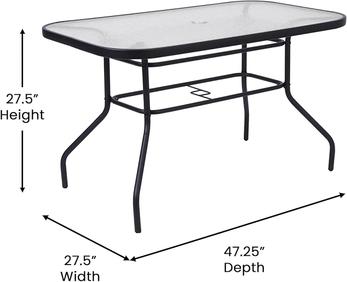 Flash Furniture Tory Rectangle Patio Table