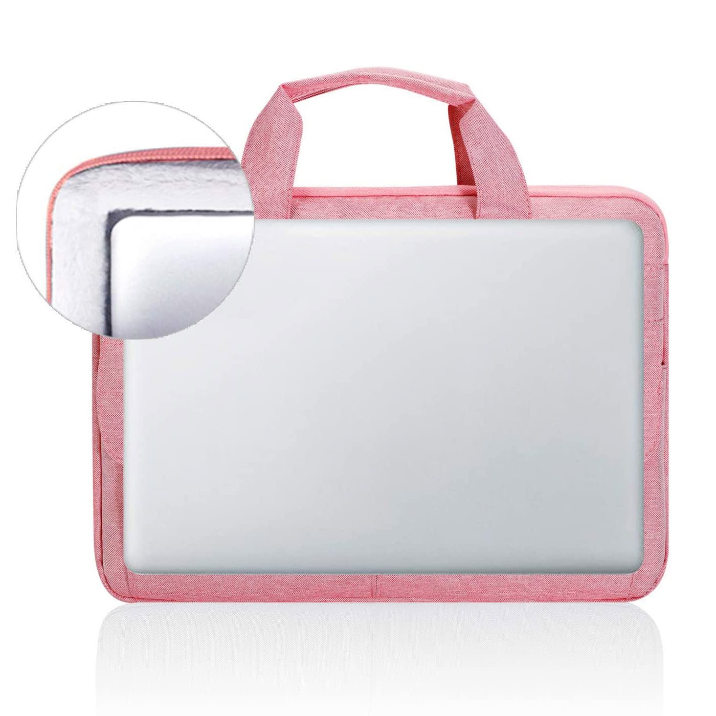 LANDICI Laptop Bag Case 15 15.6 Inch, Waterproof Computer Sleeve Cover with Shoulder Strap, Slim Briefcase for MacBook Pro 15/16 M3 M2 M1, MacBook Air 15,15-16" HP Lenovo Dell Asus Acer for Women,Pink