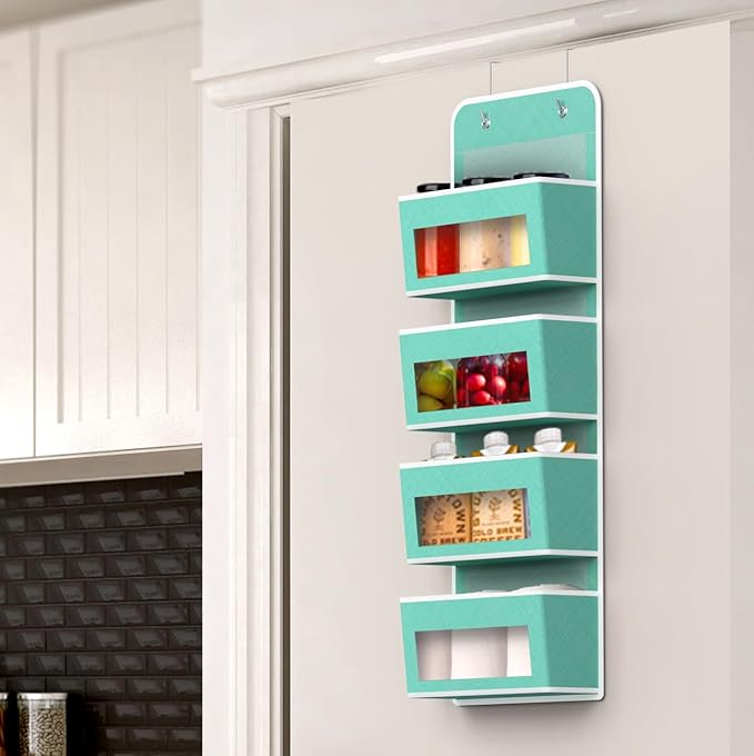 Simple Houseware 4 Clear Window Pocket Over Closet Door Storage Hanging
