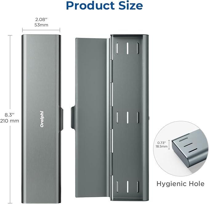 Wider Aluminum Toothbrush Travel Case, Portable Travel Toothbrush Holder
