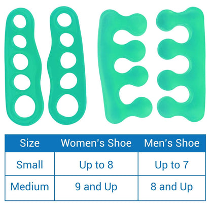 ViveSole Toe Separators for Men & Women Medium (2 Pairs) - Silicone Gel Spreaders - Therapeutic Spa Stretchers for Plantar Fasciitis, Bunions, Overlapping Hammer Toe Spacers - Metatarsal Yoga Cushion