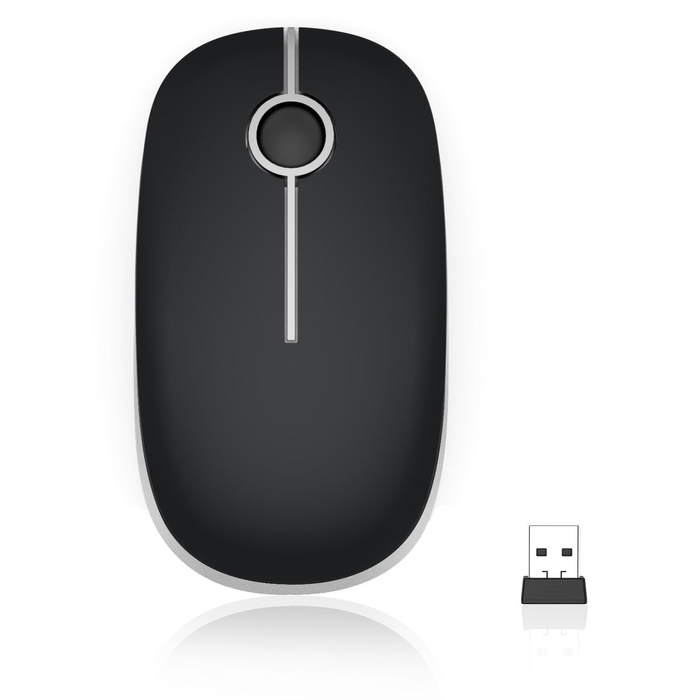 VssoPlor Wireless Mouse, 2.4G Slim Portable Computer Laptop Mouse with Nano Receiver Quiet Silent Optical Mice for Notebook, PC, Laptop, Computer-Black and Gold