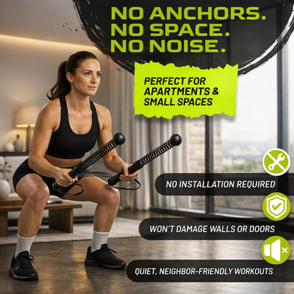 Sanmico Weighted Ropeless Battle Ropes 2 Pack – 2026 Edition | Cordless Portable No Anchor Battle Rope for Home Gym & Apartment | HIIT Strength & Cardio | Non-Slip Handle | Gloves & Exercise Poster