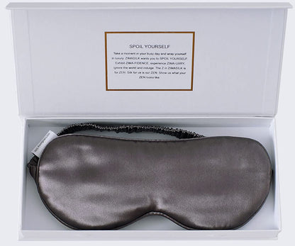 ZIMASILK Adjustable 100% 22 Momme Mulberry Silk Sleep Mask for Sleeping, Filled with Premium Mulberry Silk, Softest & Breathable Blackout Eye Sleeping Mask (Black)