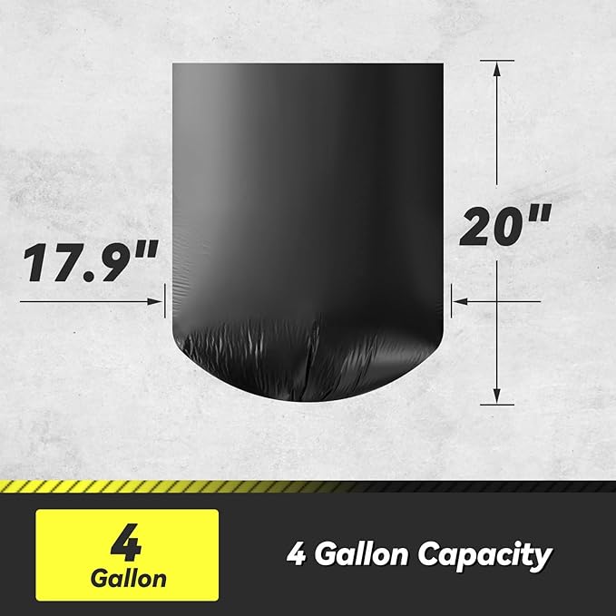100 Count 17 Micron Extra Heavy Duty 4 Gallon Trash Bags, Sturdy &