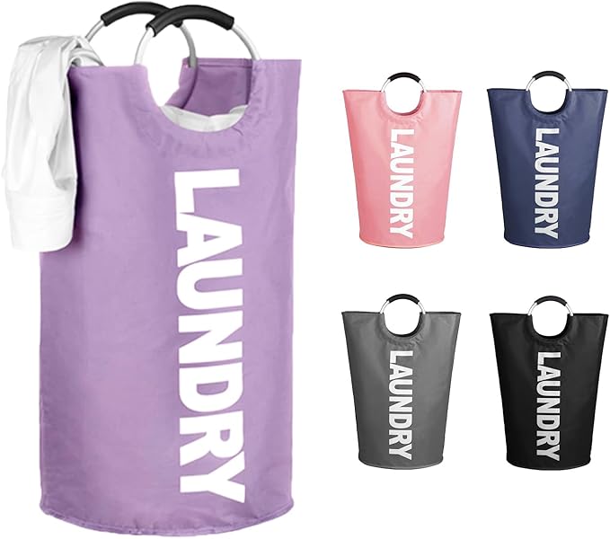 WOOHA 125L Large laundry basket, Collapsible laundry hamper, Tall Clothes