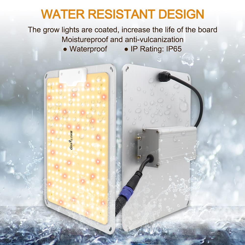 Gerylove LED Grow Light, SP1000 Sunlike Full Spectrum Dimmable Plant Lights with Thermometer Hygrometer, Growing Lamps for Indoor Plants Seedlings Veg Bloom 2x2/3x3 Ft Coverage