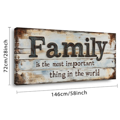 Retro Family Quotes Wall Art for Living Room Canvas Prints Family is the Most Important Thing in the World Rustic Farmhouse Art Deco Modern Artwork Bedroom Kitchen Dining Room Decor Extra Large