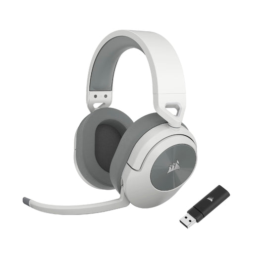 Corsair HS55 Wireless Multiplatform Lightweight Gaming Headset with Bluetooth - Dolby 7.1 Surround Sound - iCUE Compatible - PC, PS5, PS4, Nintendo Switch, Mobile - White