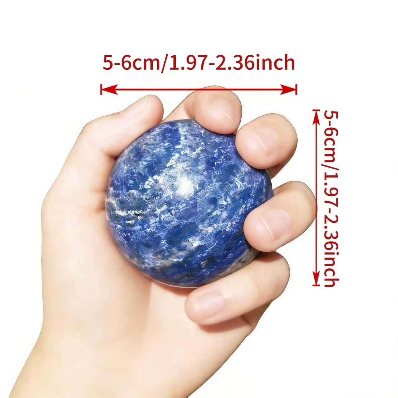 AierCrystal Natural Stone Crystal Sphere Feng Shui Home Decoration Ball Positive Energy Scrying Orb for Meditation Tool for Spiritual Space Purification Globe Diameter 5-6cm Lapis Lazuli Sphere