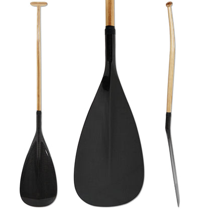 LINGVUM Hybrid Outrigger Canoe Paddle with Wooden Shaft and Carbon Fiber Blade, Lightweight and Durable OC Paddle, 48"