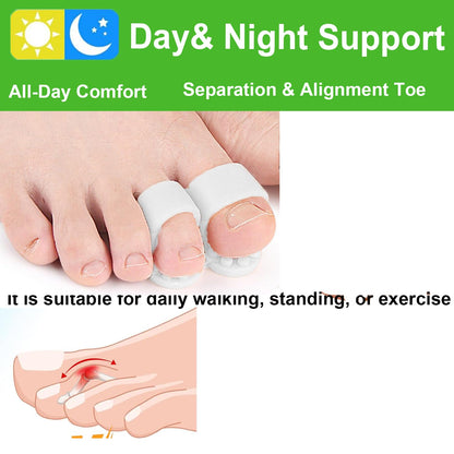 Mcvcoyh Bunion Corrector, Toe Separators with 2 Loops, Big Toe Spacer Suitable for Bunion and Overlap Toe, Infused Aloe Vera Extract