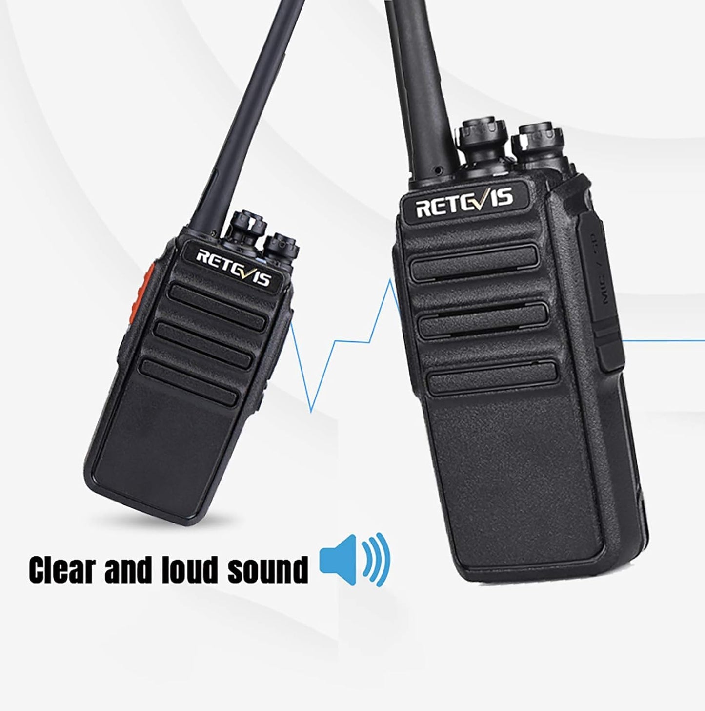 Retevis RT24 Walkie Talkies for Adults, Rechargeable 2 Way Radio Long Range PMR446 License Free 16 Channels CTCSS/DCS, Two Way Radio with Earpiece and USB Charging Base(Black, 2 Pair)