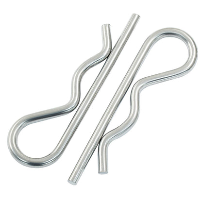 Moicstiy 2Pcs M5x100 mm R Clips, 4 Inch Stainless Steel Hitch Pins Clip, Retaining Cotter Pins Wire Hair Pins for Trailer Pin Clips Lock (Silver)