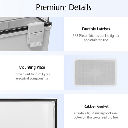 LMioEtool Electrical Box, IP65 Waterproof Dustproof ABS Plastic Enclosure, Outdoor and Indoor Project Box Hinged Clear Cover with Mounting Plate Wall Brackets,Outer Dimension 23.6"x 15.7" x 8.7", Grey