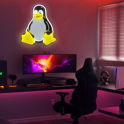 OIZEGO Penguin Neon Signs for Wall Decor Neon Lights for Bedroom Led Signs Suitable for Dormitory Man Cave Christmas Gift
